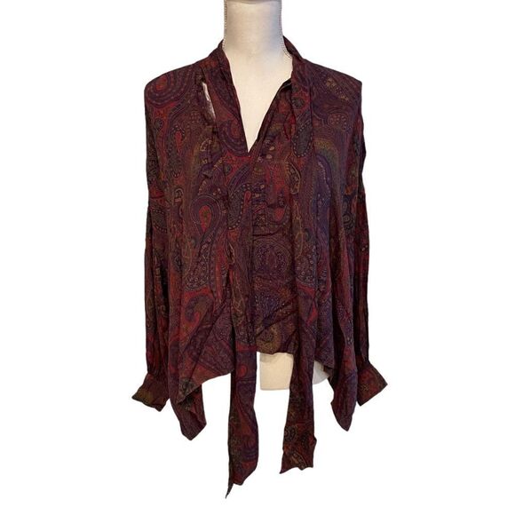 Ralph Lauren Polo Long Sleeve Paisley Blouse Size Small - Picture 3 of 9